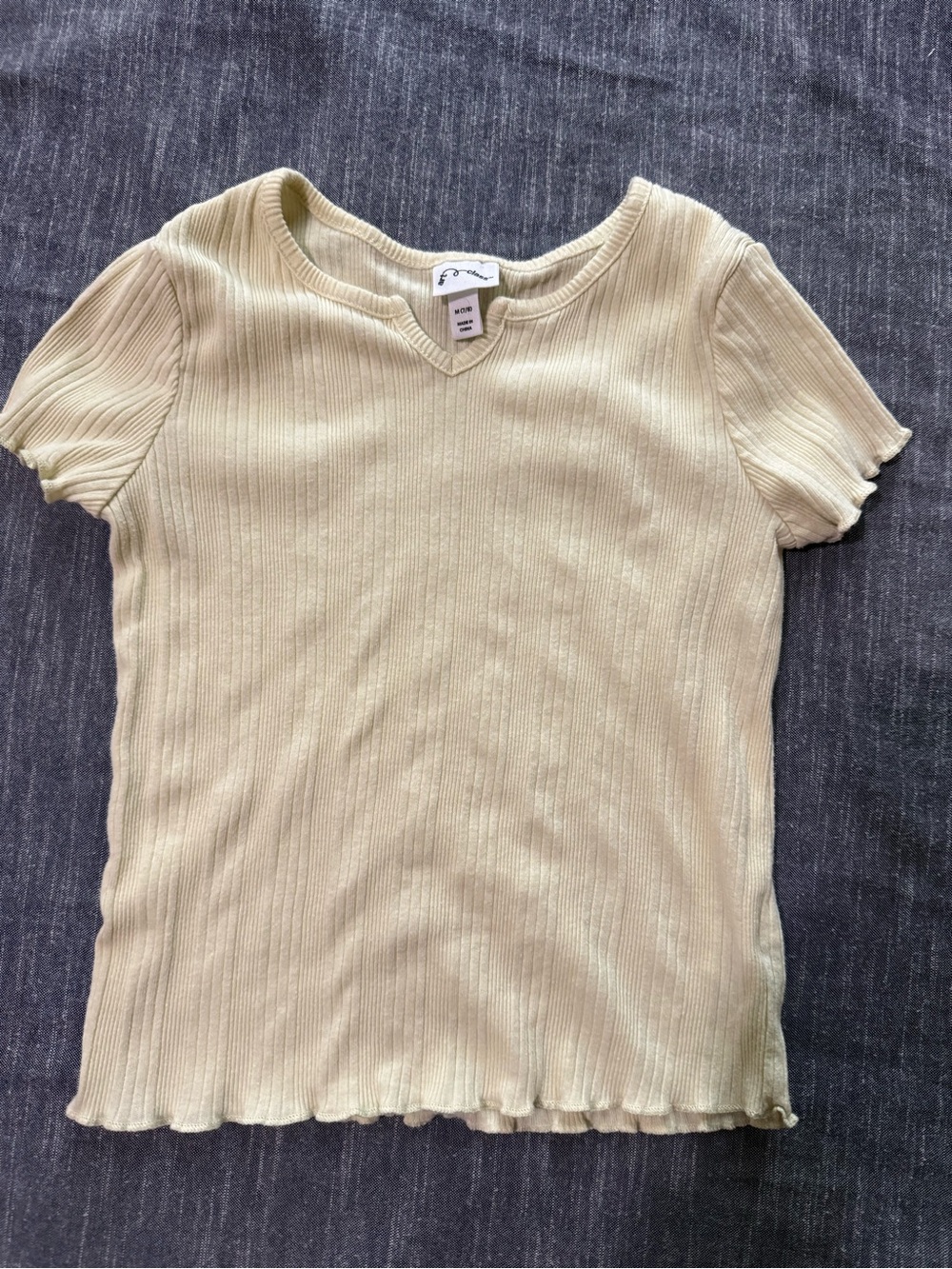 Girls art class light yellow Ribbed Short-Sleeve Tee